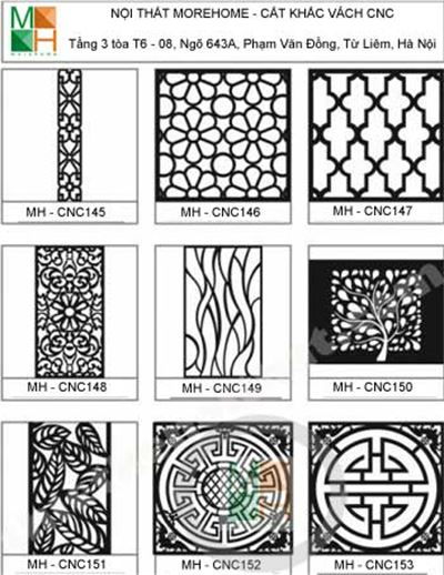 Bảng mẫu vách cnc hiện đại mẫu 18
