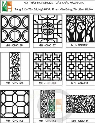 Bảng mẫu vách cnc hiện đại mẫu 17
