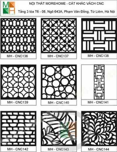 Bảng mẫu vách cnc cổ điển mẫu 16