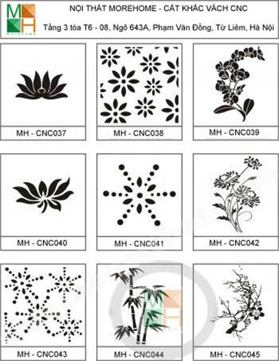 Vách ngăn cnc hoa lá đẹp mẫu 005