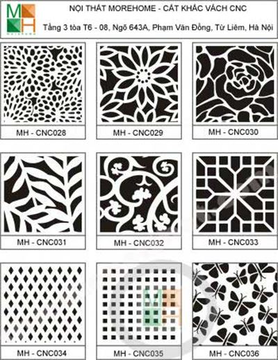 Vách ngăn cnc họa tiết đẹp mẫu 004