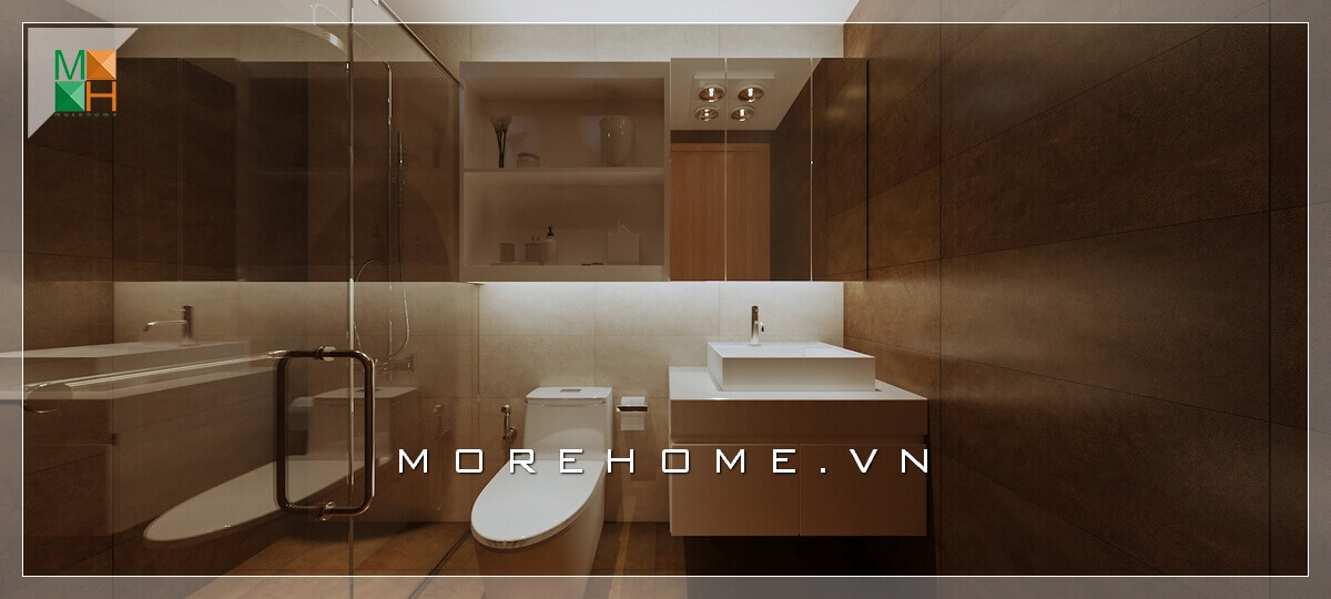 Mẫu nhà tắm kết hợp nhà vệ sinh tiện nghi, hiện đại phù hợp cho chung cư cao cấp, nhà phố, biệt thự. Mẫu nội thất chung cư đẹp